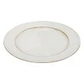 Floristik24 Prato decorativo redondo de plástico retro branco marrom brilhante Ø30cm