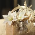 Flores artificiais de lírio-tigre branco para vasos e arranjos, ramo de 29 cm com 6 unidades. | Floristik24.pt