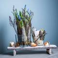 Floristik24 Decoração de mesa, bandeja com pés, bandeja de madeira, bandeja decorativa com casca de árvore 40cm