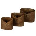 Floristik24 Conjunto de 3 vasos de metal ovais rústicos com 24 cm em formato de veado