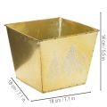 Vaso de metal com motivo de pinheiro brilhante, 18 cm | Floristik24.pt