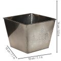 Vaso quadrado de metal com motivo de pinheiro, 18 cm | Floristik24.pt