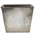 Vaso quadrado de metal com motivo de pinheiro, 18 cm | Floristik24.pt