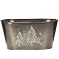 Floristik24 Vaso oval com desenho de pinheiro em relevo, 25 cm