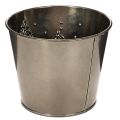 Vaso de metal com pinheiros