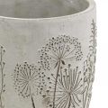 Floristik24 Jarra jarra branca de concreto com flores em relevo vintage Ø14,5cm