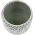 Floristik24 Mini plantadeira, lanterna de cerâmica, vaso para plantas, decoração de cerâmica com padrão de cesta Ø8,5 cm 6 unidades