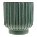 Floristik24 Vaso de cerâmica, decoração de flores, plantador ondulado verde, marrom Ø15,5cm Alt.16,5cm