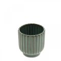 Floristik24 Mini vaso de flores, floreira de cerâmica, floreira ondulada verde, marrom Ø8cm A8,5cm