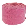 Floristik24 Fita de feltro, fita adesiva, feltro de lã rosa, laranja manchado 15cm 5m