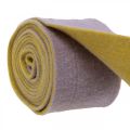 Floristik24 Fita de feltro, fita de pote, fita de lã bicolor amarelo mostarda, violeta 15cm 5m
