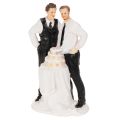 Floristik24 Topo de bolo representando um casal masculino com um bolo, 16,5 cm