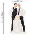 Topo de bolo representando um casal masculino com um bolo, 16,5 cm | Floristik24.pt