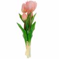 Floristik24 Molho de tulipas flores artificiais toque real tulipas artificiais rosa