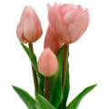 Floristik24 Molho de tulipas flores artificiais toque real tulipas artificiais rosa