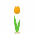 Floristik24 Flor de feltro tulipa amarela Alt.68cm