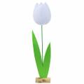 Floristik24 Flor de feltro tulipa branca H88cm