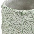 Floristik24 Plantador de cerâmica verde branco cinza ramos de pinho Ø12cm H17,5cm