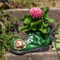 Floristik24 Decoração floreira, sapato verde com ouriço, cerâmica 14x13cm A13cm