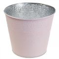 Vaso de flores de metal rosa pastel Ø12cm