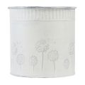Floristik24 Vaso de flores de metal dente-de-leão branco Ø15,5cm Alt.15,5cm
