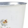 Floristik24 Plantador de flores em vaso de metal branco Ø16cm Alt.14,5cm