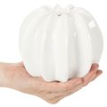 Vaso de cerâmica em formato de abóbora, branco, para decoração de casa, 15 cm | Floristik24.pt