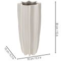 Vaso moderno com nervuras, vaso decorativo alto para flores secas, 38 cm | Floristik24.pt
