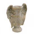 Floristik24 Vaso decorativo feito de concreto, ânfora com asas de anjo dourado aspecto vintage W20,5cm A26cm