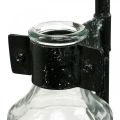 Floristik24 Vaso decorativo garrafa de vidro decorativo com suporte de metal preto Ø13cm