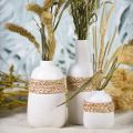 Floristik24 Vaso de flores cerâmica branca e ervas marinhas Vaso de mesa pequeno H10.5cm