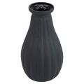 Floristik24 Vaso vaso de vidro preto com ranhuras vaso decorativo vidro Ø8cm Alt.14cm
