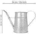 Regador decorativo galvanizado, de metal, cinza, com visual vintage, 1,7L, 23cm de altura, para arranjos florais e vasos com estilo. | Floristik24.pt