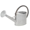 Floristik24 Regador vintage de metal, cinza prateado, elegante peça de decoração para jardim, vaso de flores, 53 cm de comprimento x 29 cm de altura.