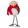 Conjunto de 4 peças com figuras decorativas de pássaros com cachecol, decoração de inverno, 11 cm. | Floristik24.pt