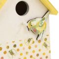 Floristik24 Casa de passarinho decorativa para pendurar 12cm branco-amarelo