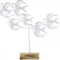 Floristik24 Andorinhas, enfeites de mesa, enfeites de pássaros para colocar Branco, cores naturais Shabby Chic A33,5cm L32,5cm
