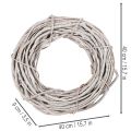 Guirlanda decorativa de salgueiro, feita de ramos pintados de branco, 40 cm | Floristik24.pt