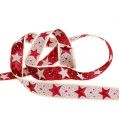 Floristik24 Fita de Natal com estrelas creme 15mm 20m