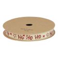 Floristik24 Fita de Natal “Ho Ho Ho” fita para presente bege 15mm 15m