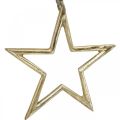 Floristik24 Estrela de decoração de natal, decoração do advento, pingente de estrela dourada B15.5cm