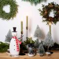Floristik24 Decoração de Natal, boneco de neve com cachecol, decoração de metal para o inverno H33cm