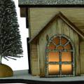 Floristik24 Casa de Natal com iluminação LED natural, madeira brilhante 20 × 17 × 15cm