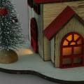 Floristik24 Casa de natal com iluminação LED natural, madeira vermelha 20 × 15 × 15cm
