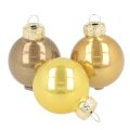 Floristik24 Conjunto de mini enfeites de Natal, bolas brilhantes para pendurar, 3 cm, 22 peças