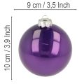 Conjunto de 10 enfeites de Natal brilhantes, cores sortidas, 95 mm | Floristik24.pt