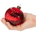 Enfeites de Natal de vidro, vermelhos, 8 cm, 12 peças | Floristik24.pt
