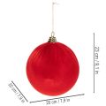 Enfeite de Natal vermelho aveludado, grande, 20 cm, para árvore de Natal, 3 peças | Floristik24.pt