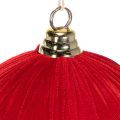 Enfeite de Natal vermelho aveludado, grande, 20 cm, para árvore de Natal, 3 peças | Floristik24.pt
