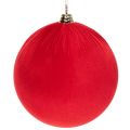 Floristik24 Bola de Natal de veludo vermelho, bola decorativa grande para pendurar, 25 cm, 2 peças
